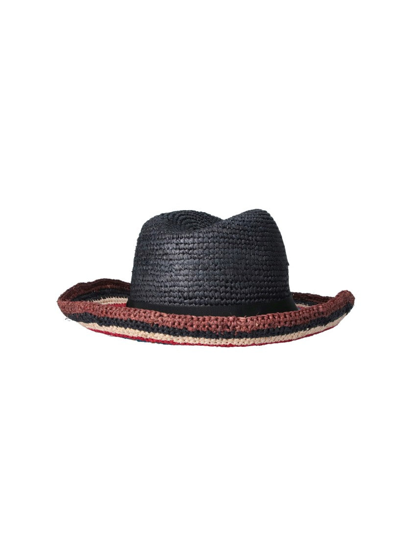 Paul Smith Multicolor Signature Stripe Woven Raffia Hat