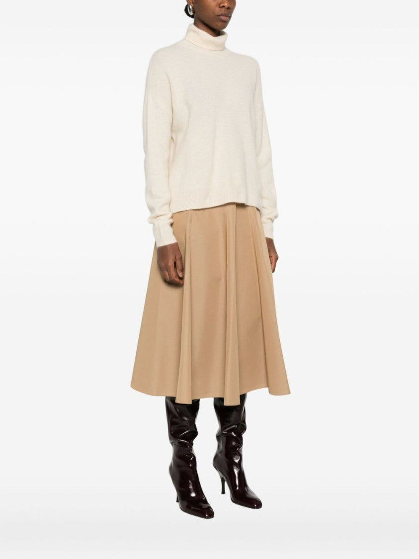 Majestic Filatures High Turtleneck White Knit Sweater