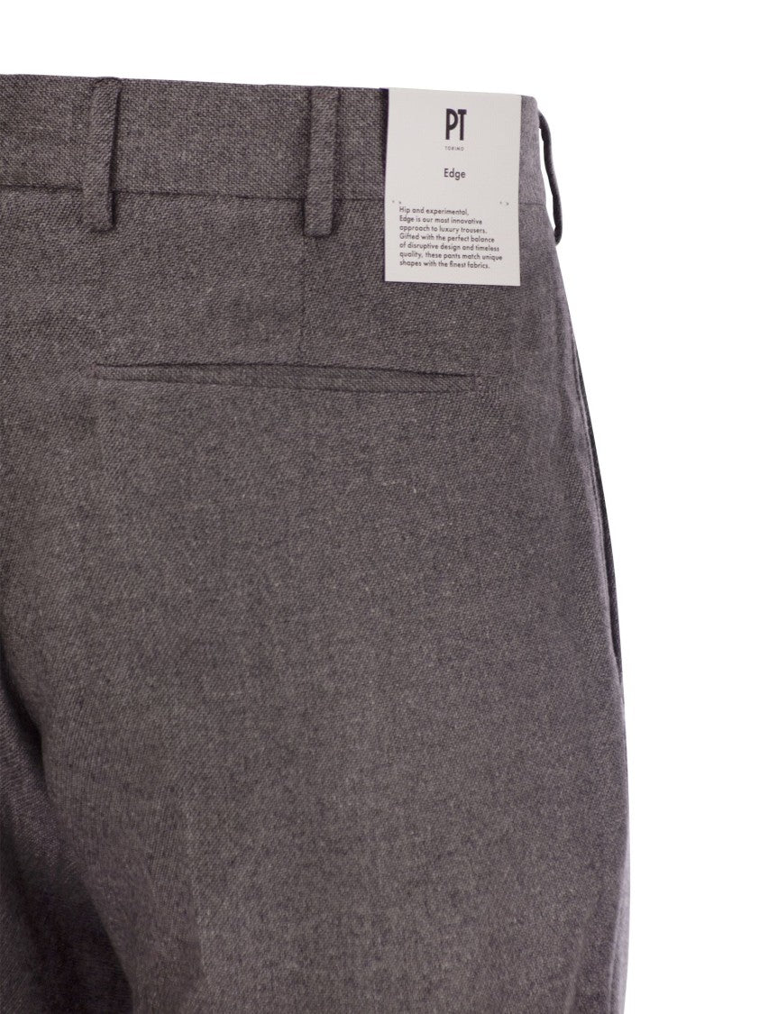 Pt Torino Rebel - Wool And Silk Flannel Trousers