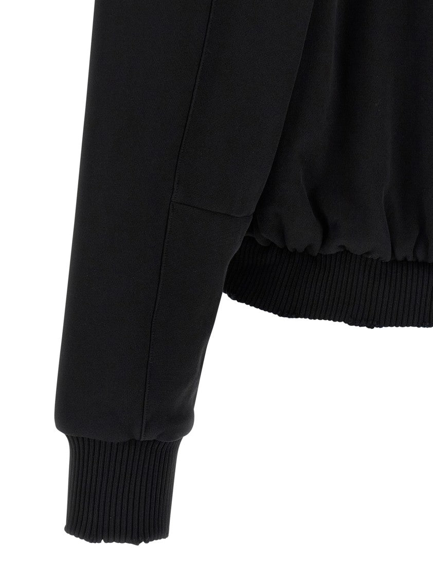 Thom Krom Hoodie With Metal Zip Closure And Knitted Trim