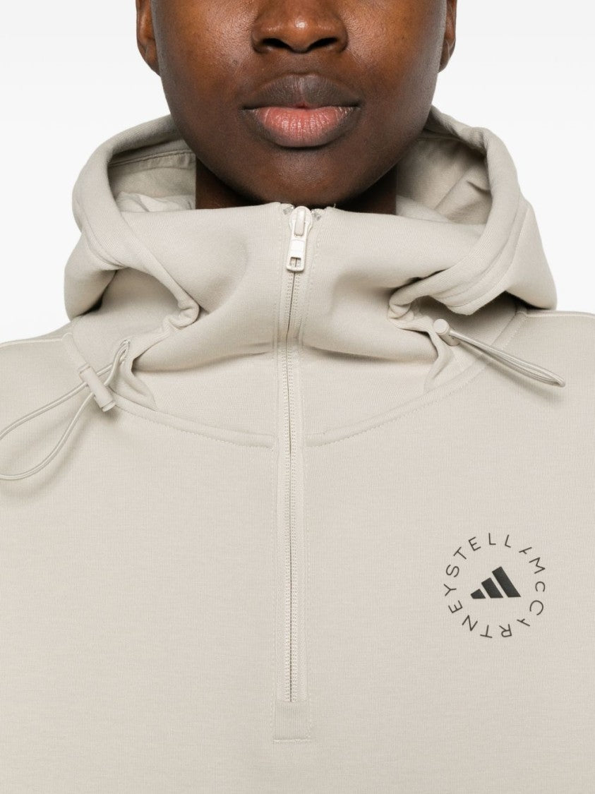 Adidas By Stella Mccartney Relaxed Fit Half-Zip Hooded Sweatshirt