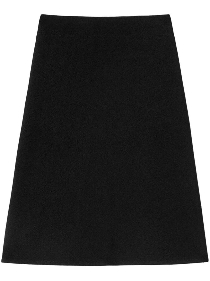 Jil Sander A-Line Skirt With Structured Finish In Black
