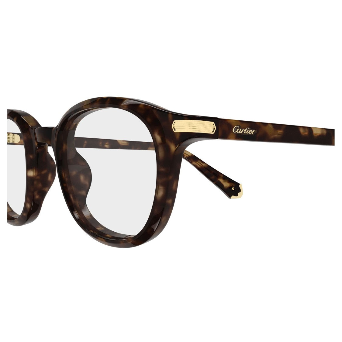 Cartier Tortoiseshell Acetate Eyeglasses With Gold-Tone Accents
