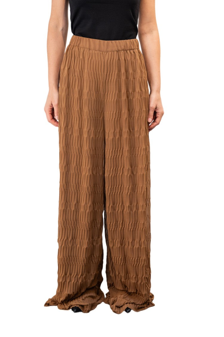 Pier Antonio Gaspari Textured Pleated Wide-Leg Pants