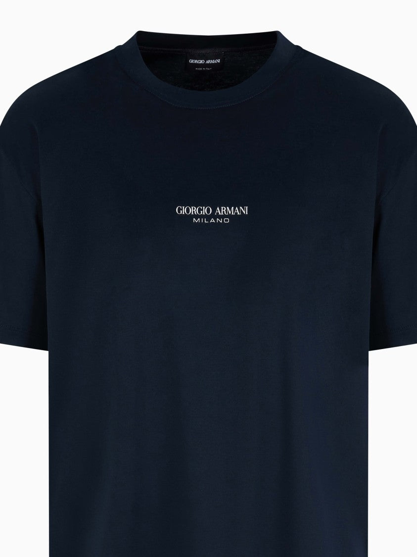 Giorgio Armani Blue Pure Cotton Interlock T-Shirt