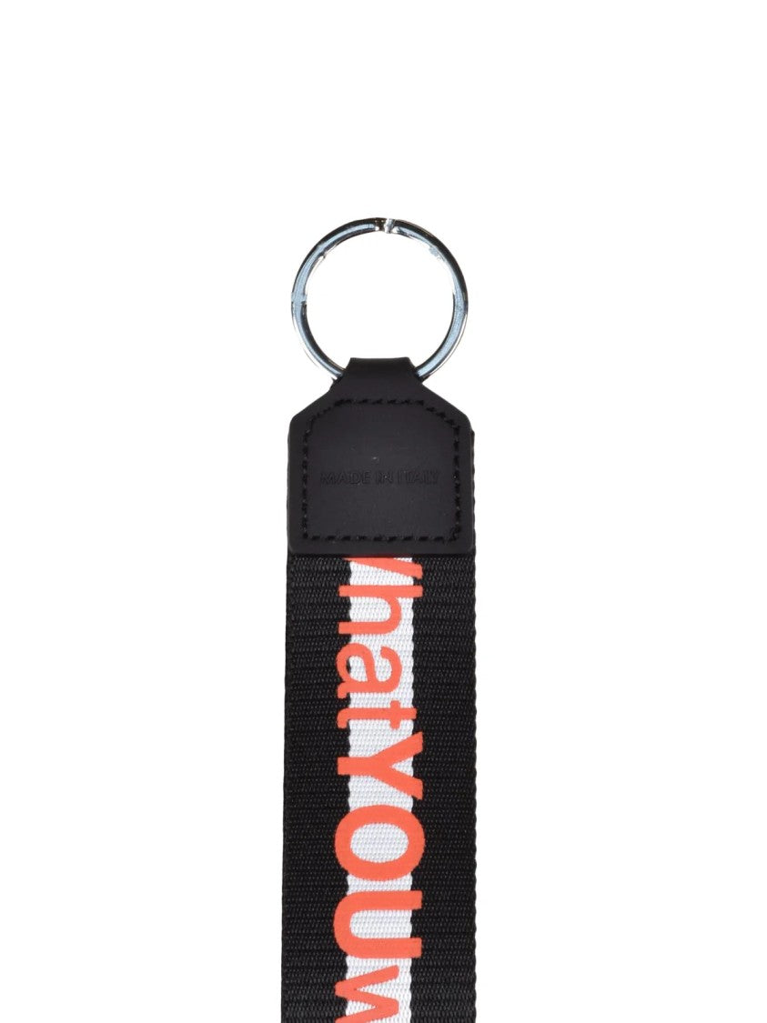 Dolce & Gabbana Black/Orange Bold Color Contrast Polyester Keychain