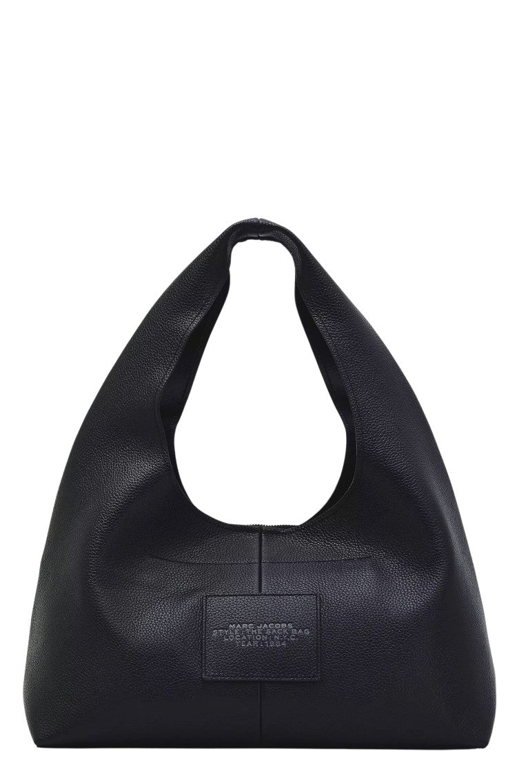 Marc Jacobs Black The Sack Embossed Logo Leather Shoulder Bag