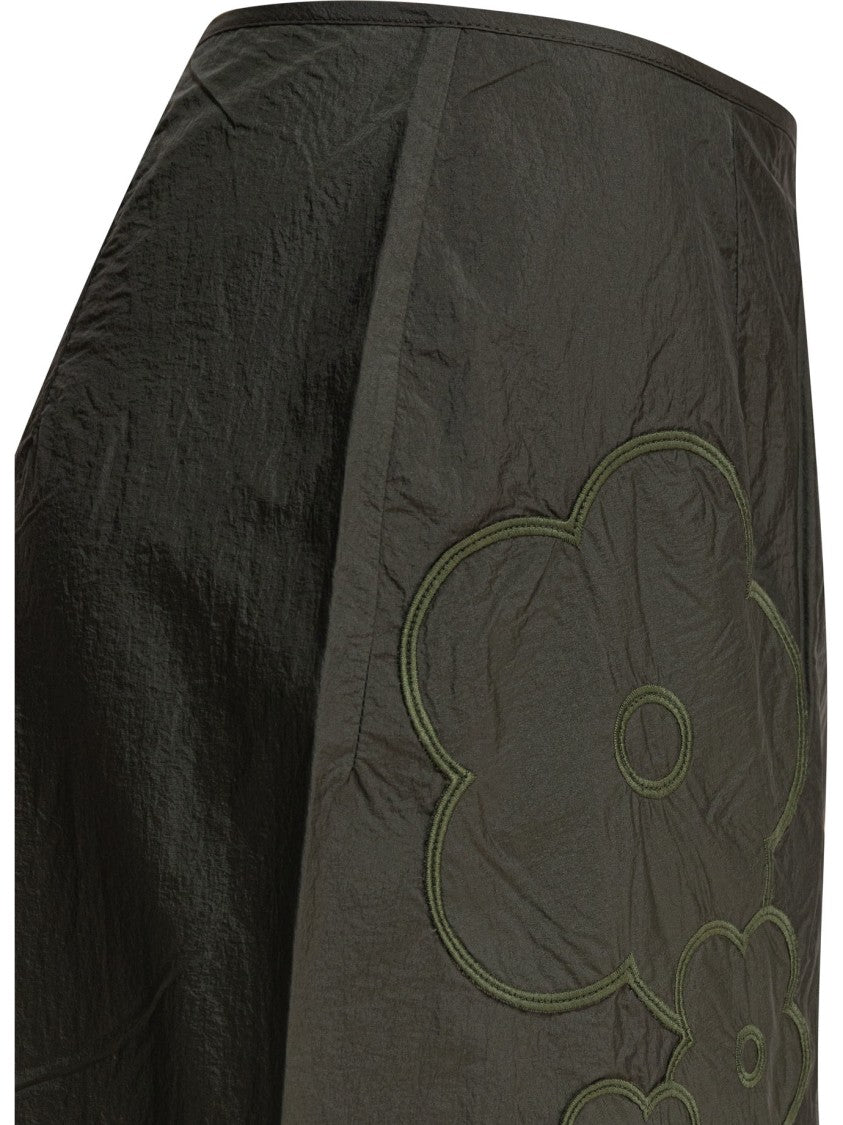 Cecilie Bahnsen High-Waisted Midi Skirt With Floral Embroidery