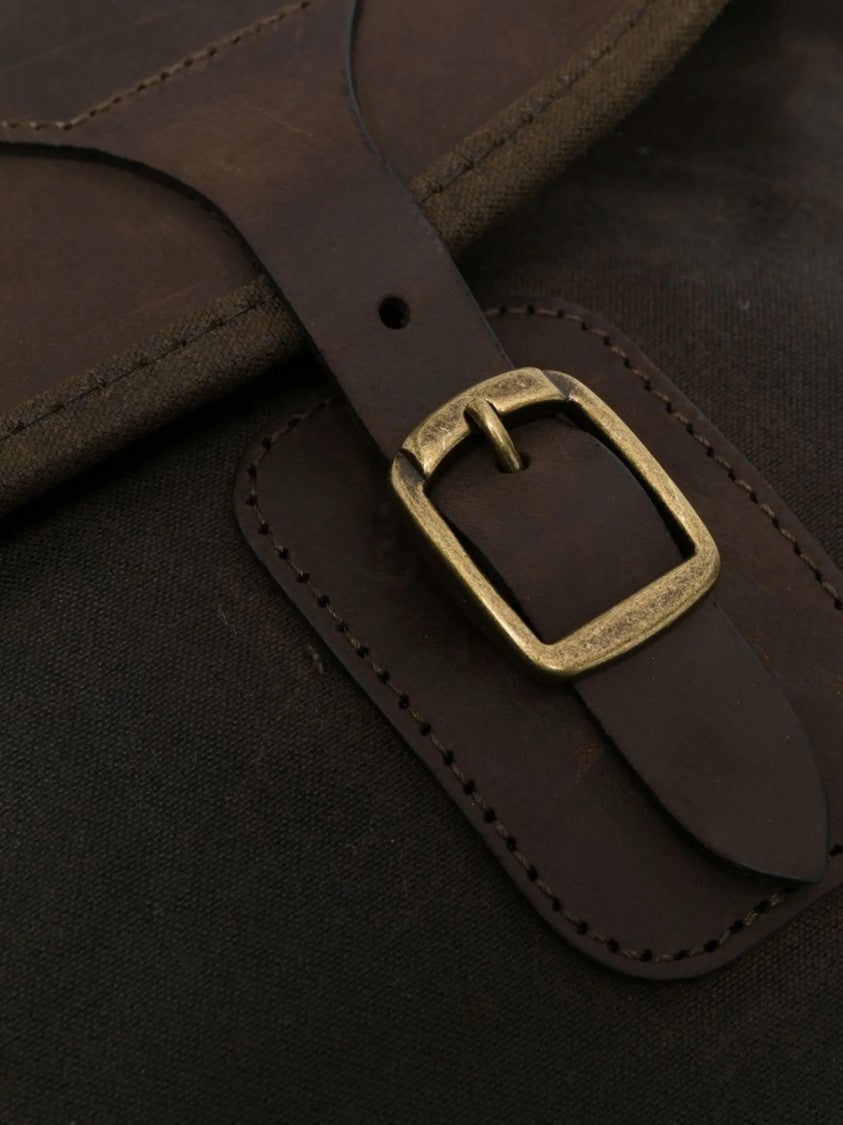 Barbour Aged Brass Accent Leather Messenger Bag