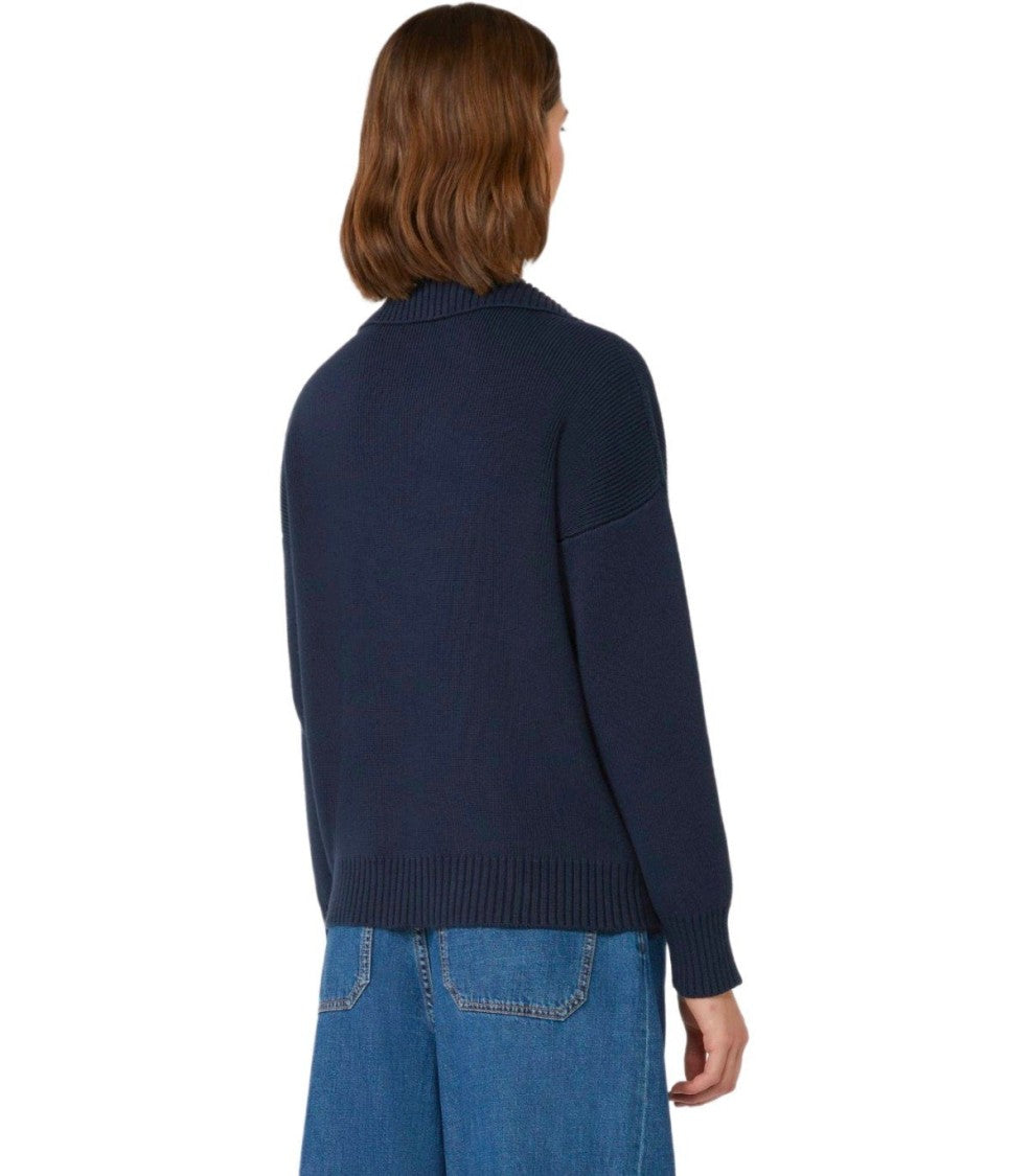 Max Mara Saloon Blue Polo Sweater