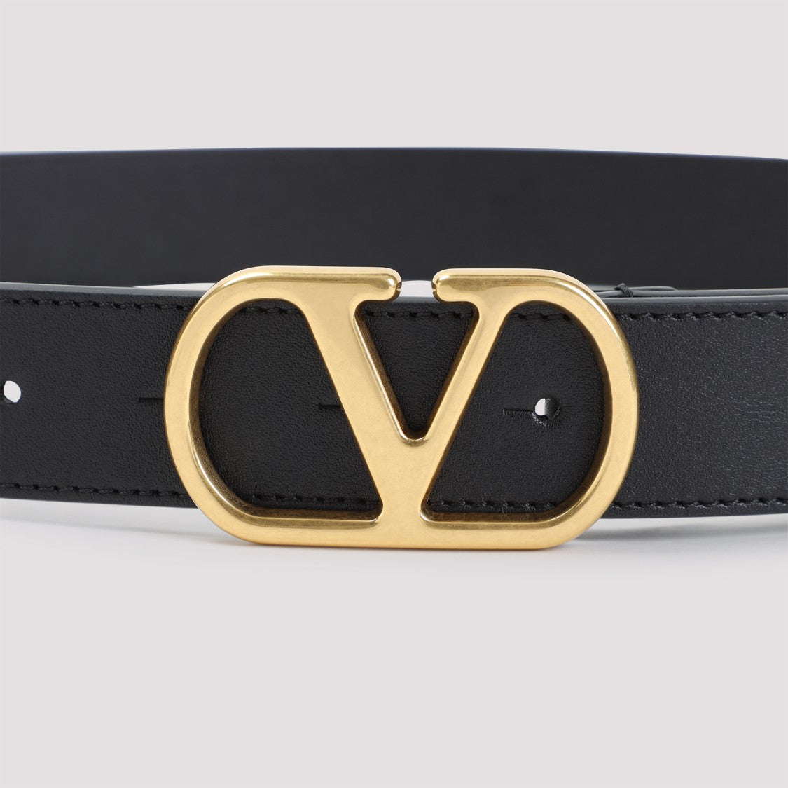Valentino Vlogo 30 Black Leather Belt