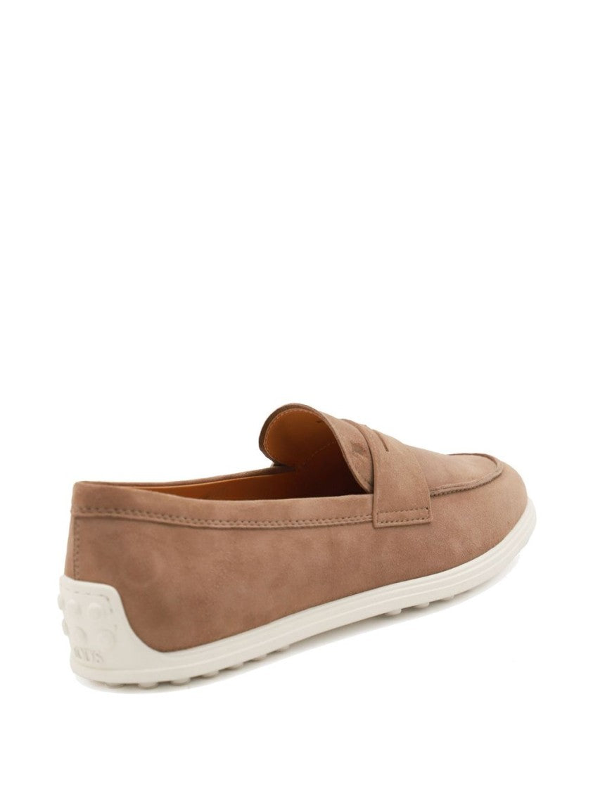 Tod's Suede Slip-On Loafers With Contrasting Rubber Sole