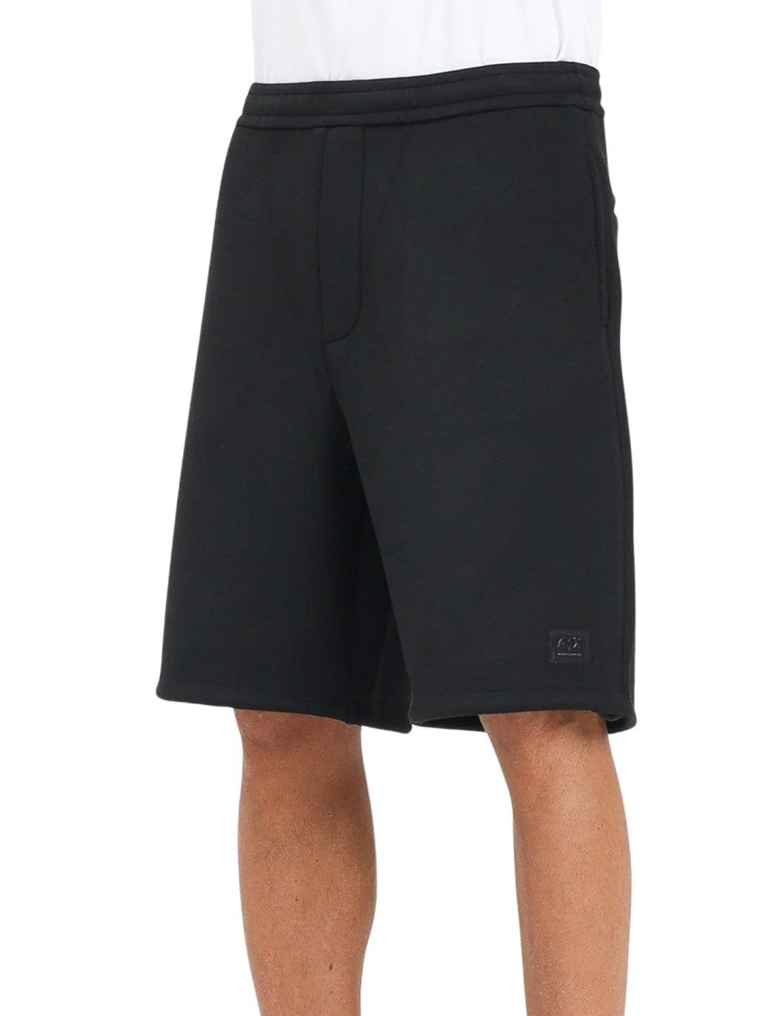 Armani Exchange Black Neoprene Viscose-Blend Shorts