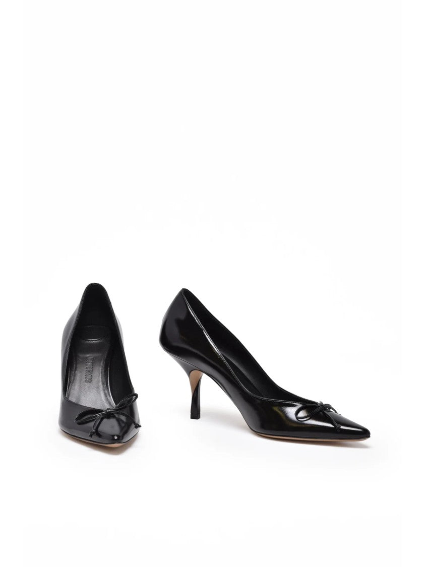 Jacquemus Black Leather Slingback Pumps