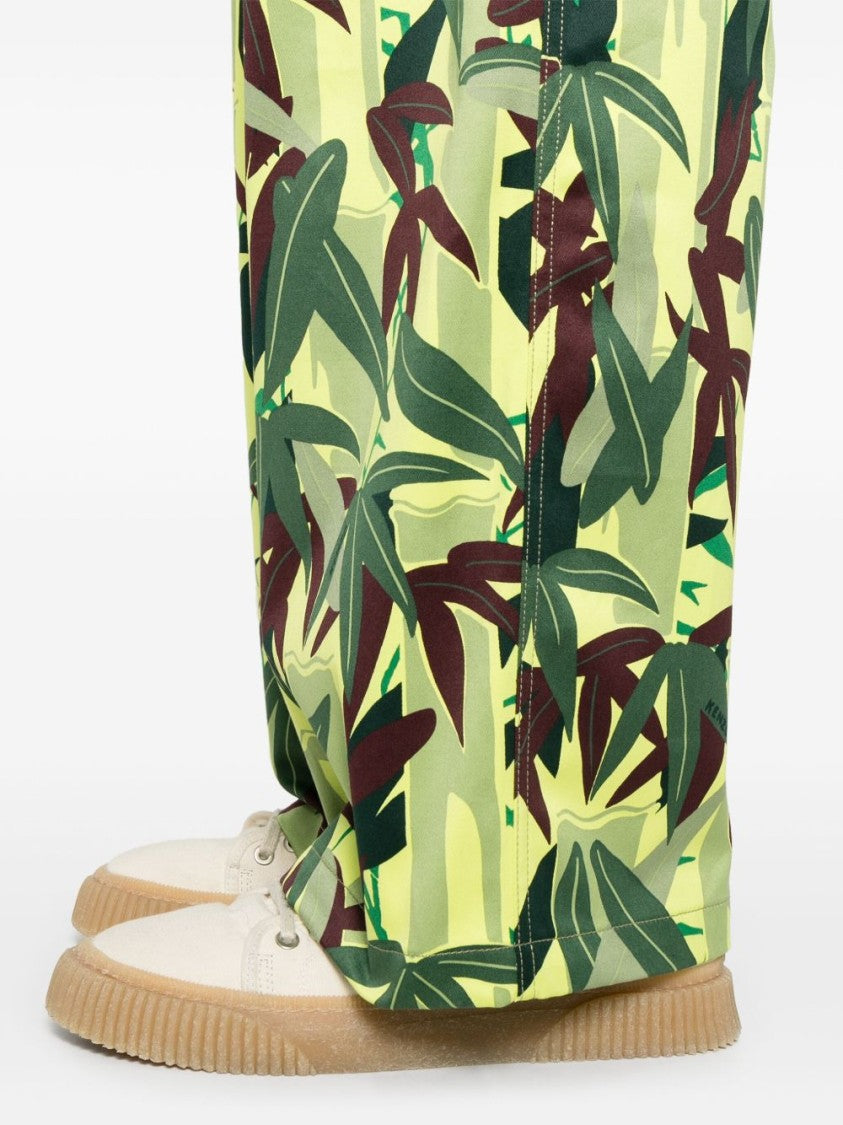 Kenzo Avocado Green Belted Tailored Trousers