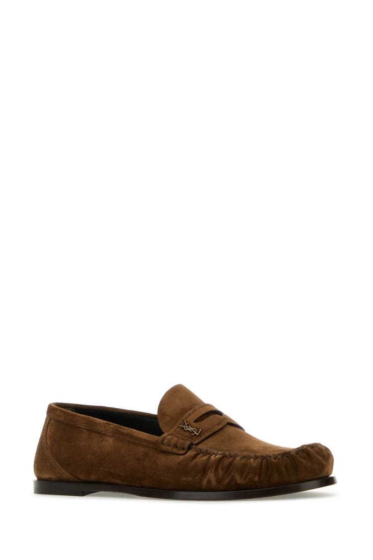 Saint Laurent Brown Suede Loafers