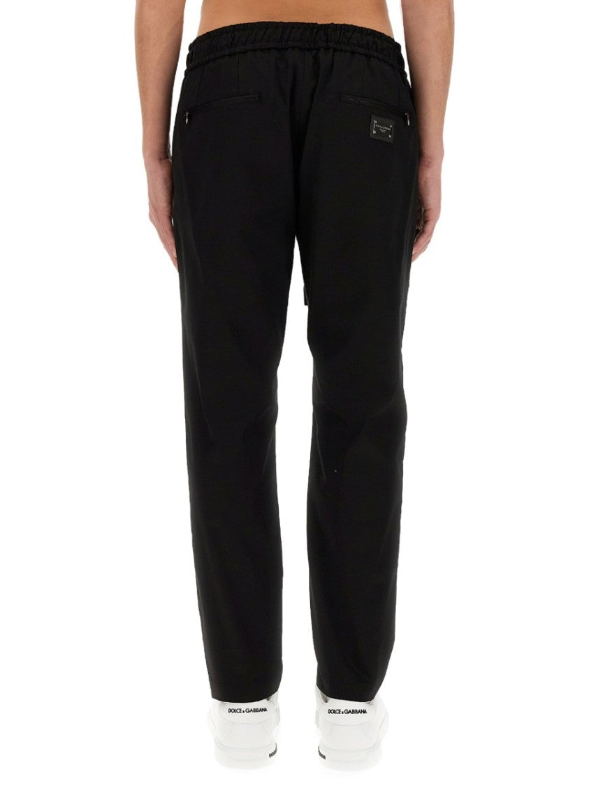 Dolce & Gabbana Jogging Pants With Plaque Detail