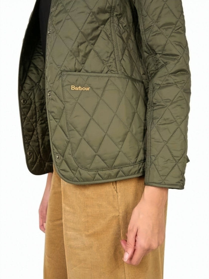 Barbour Diamond-Quilted Jacket With Classic Collar And Textured Insulation
