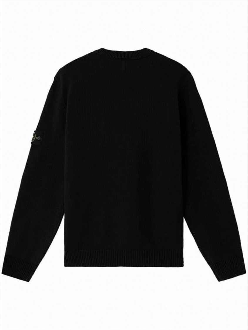 Stone Island Knit Sweater With Signature Sleeve Patch