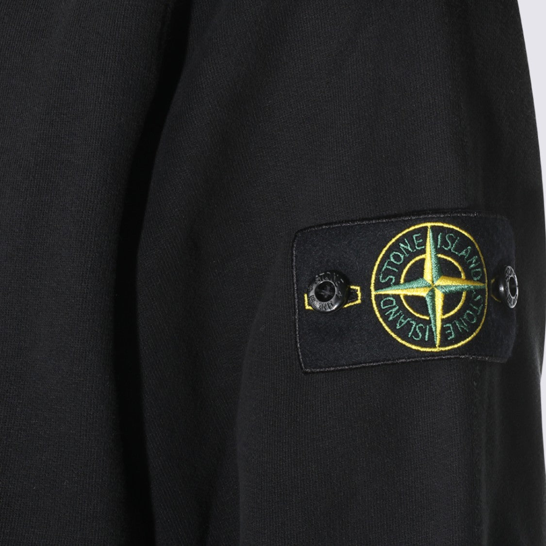 Stone Island Black Compass Patch Half-Zip Sweater