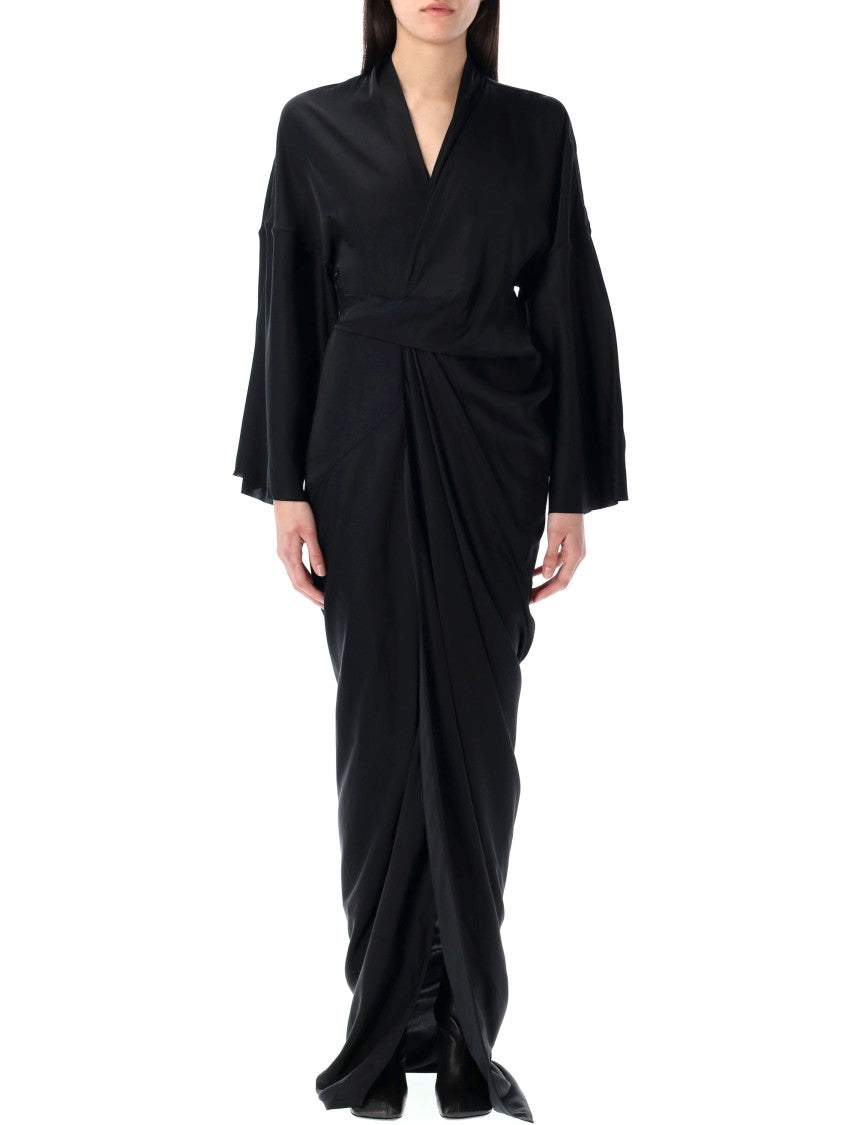 Rick Owens Wrap Gown With Deep V-Neckline