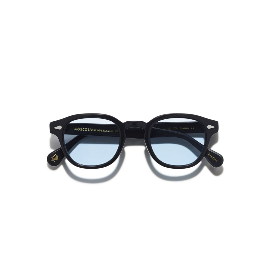 Moscot Black Or-Lmb2-S Glossy Acetate Round Sunglasses