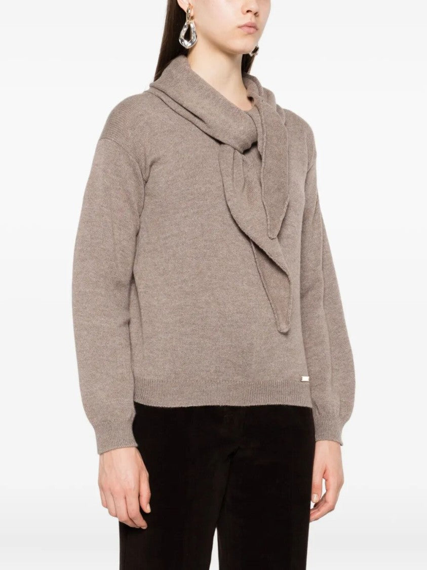 Manzoni 24 Crew-Neck Sweater With Scarf