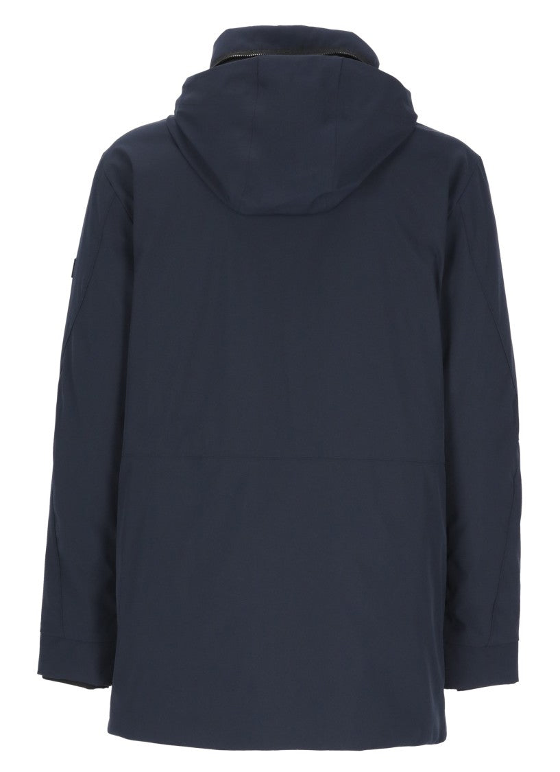 Peuterey Blue Peebles Hooded Padded Long Coat