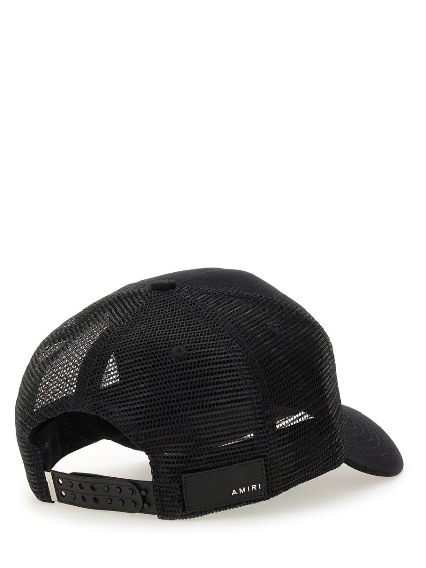 Amiri Black Bold Logo Breathable Mesh Cotton Baseball Cap