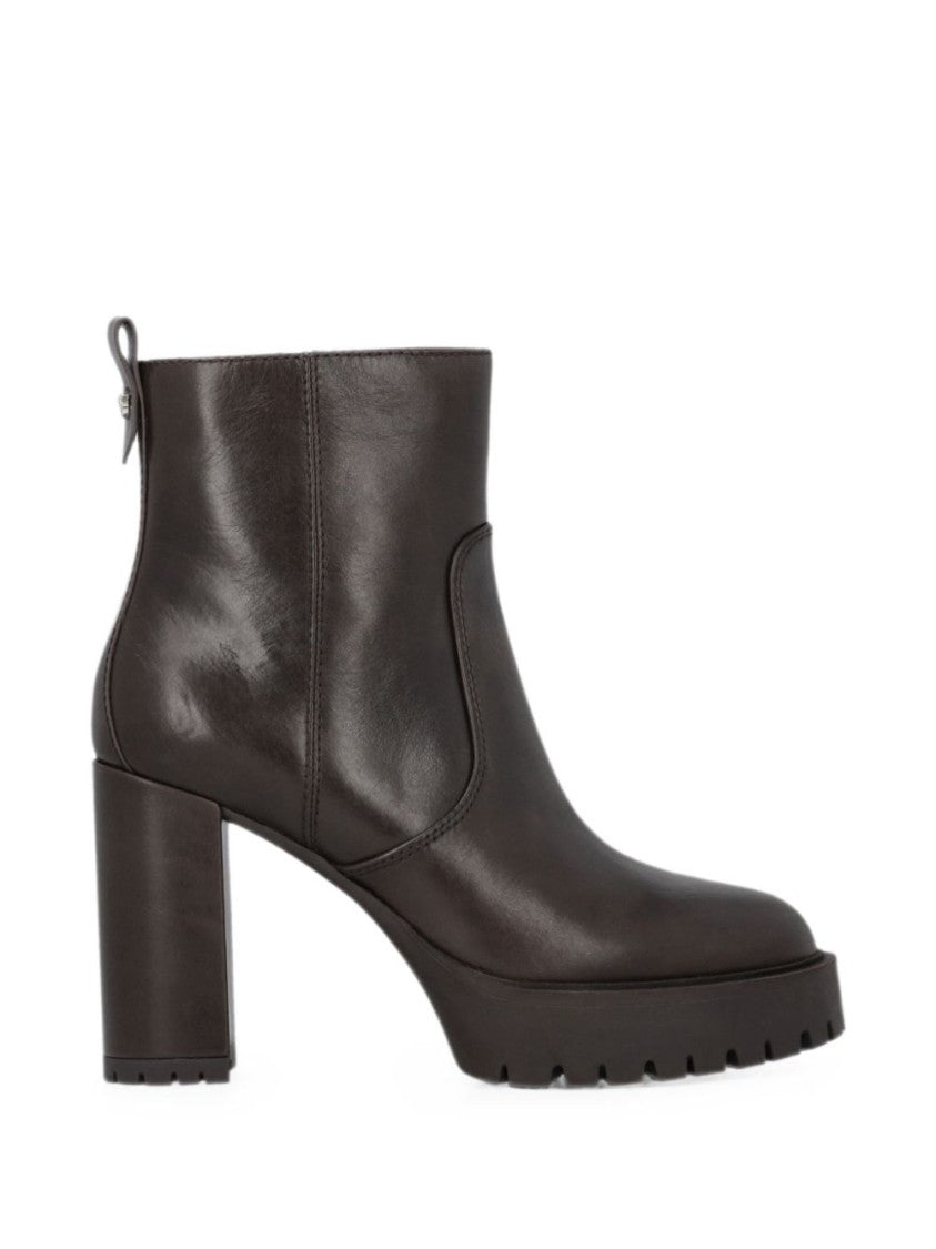 Pinko Black Minimalistic Block Heel Lug Boots
