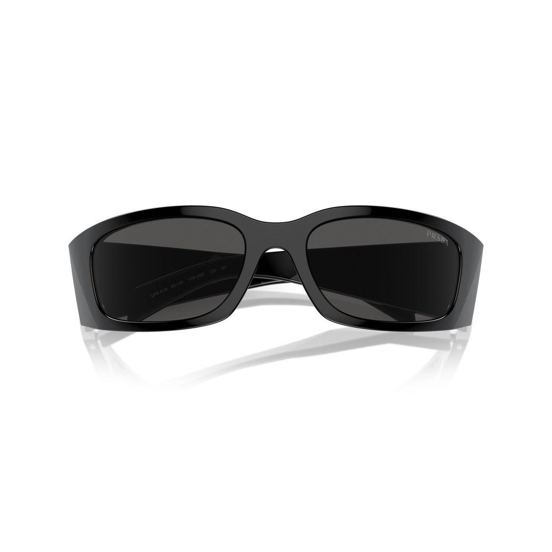 Prada Black 0Pr A19s Rectangular Faceted Sunglasses