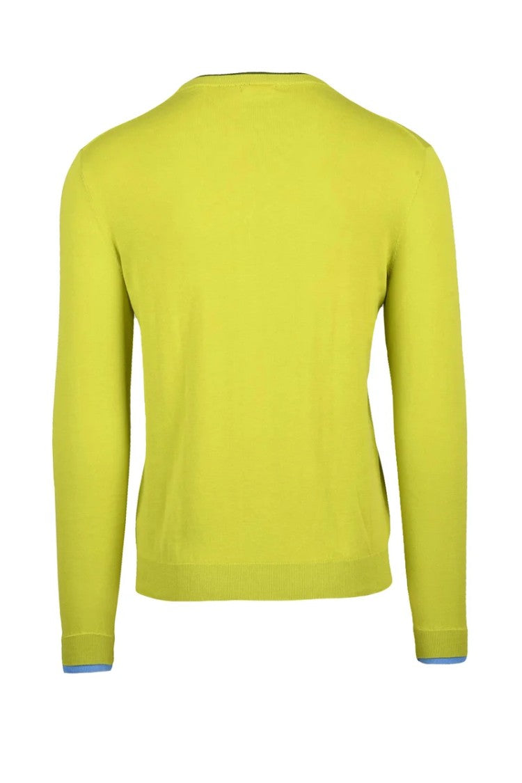 Sun68 Olive Green Crew Neck Cotton Sweater