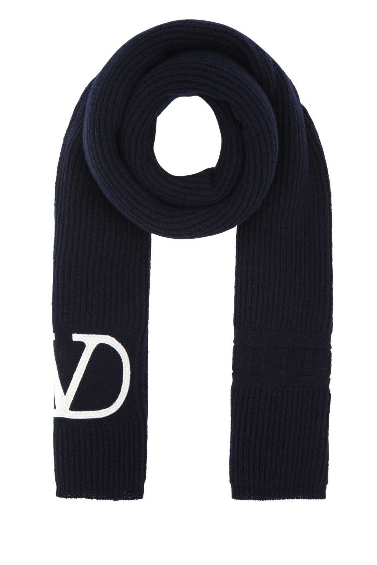 Valentino Garavani Midnight Blue Wool Scarf