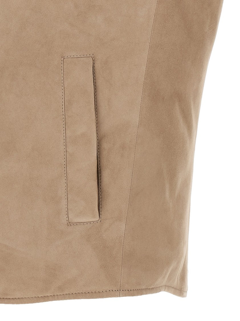 Brunello Cucinelli Suede Vest With Goose Down Padding