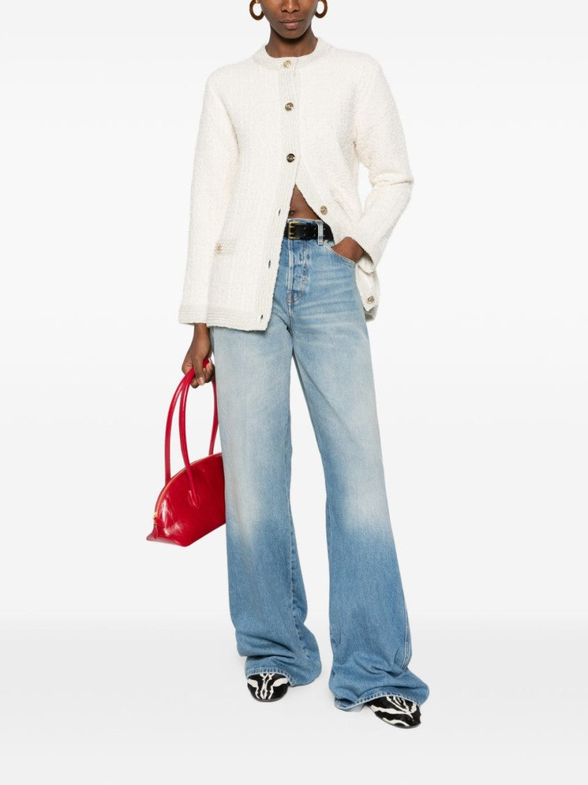 Gucci Textured Wool Cardigan With Boxy Silhouette
