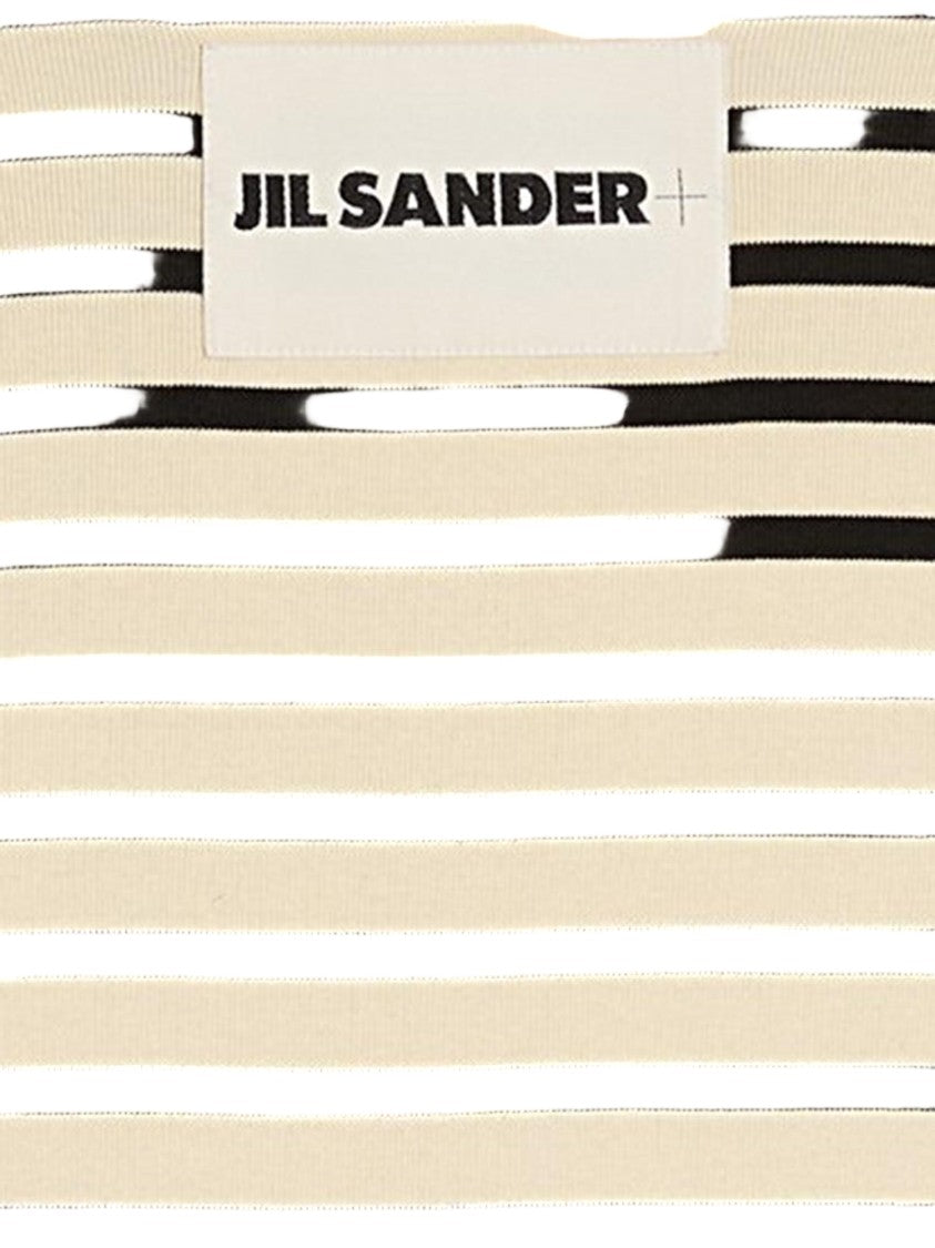Jil Sander Cotton T-Shirt With Striped Pattern
