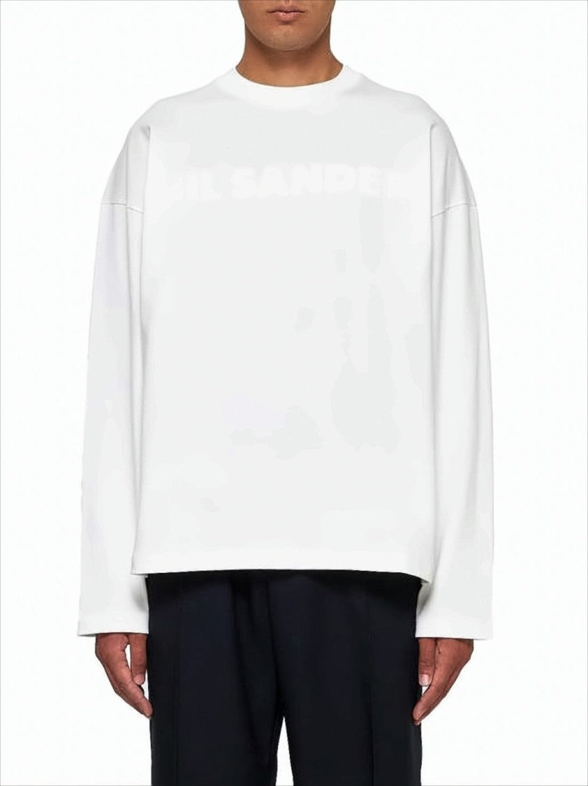 Jil Sander Long-Sleeve Cotton T-Shirt With Embossed Logo