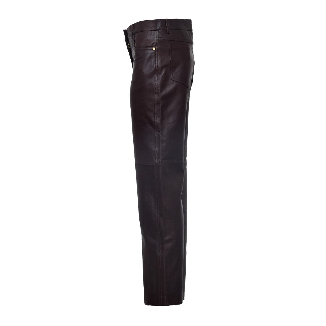 Max Mara Straight-Leg Nappa Leather Pants With Classic Five-Pocket Design