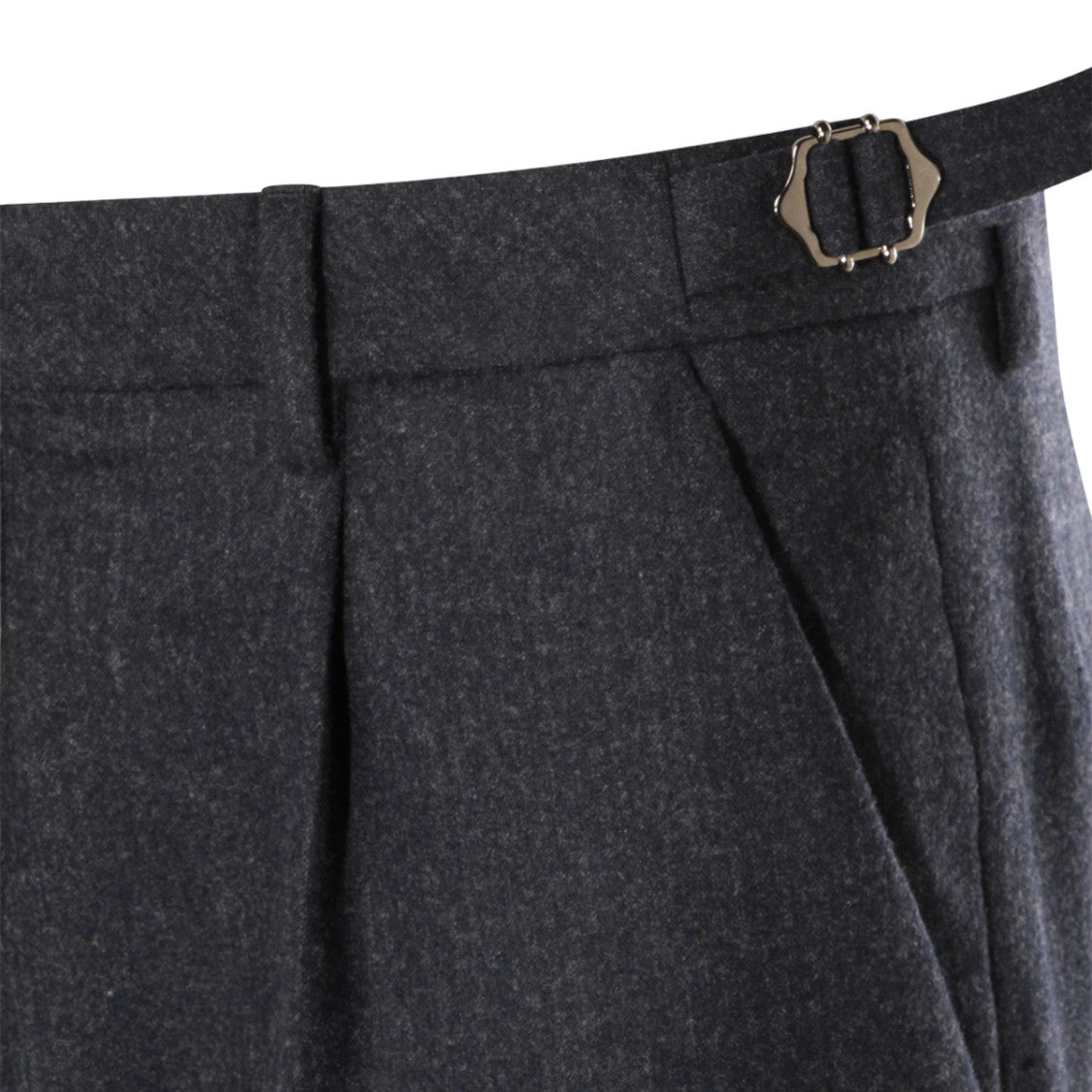 Gta Il Pantalone Tailored Dark Charcoal Trousers With Pleated Front