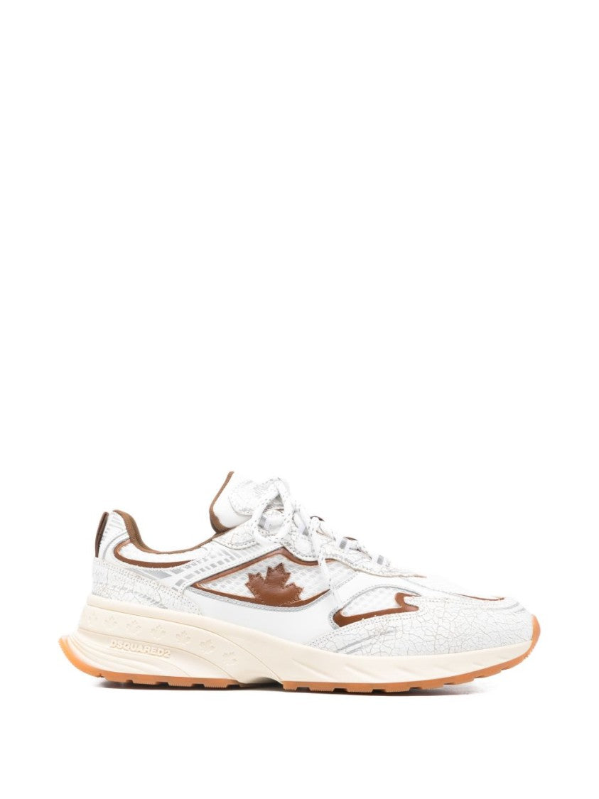 Dsquared2 White Ridged Rubber Sole Lace Sneakers