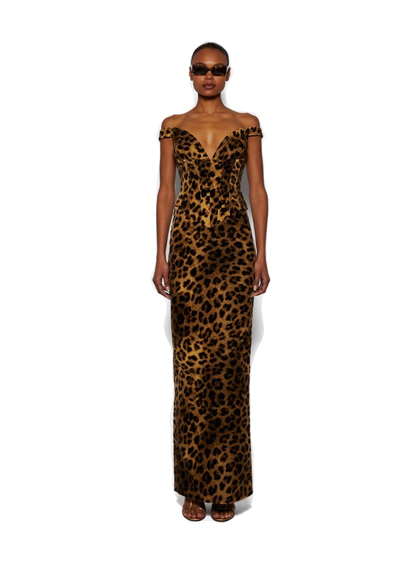 The New Arrivals By Ilkyaz Ozel Sauvage Leopard Print Shakti Cotton Dress