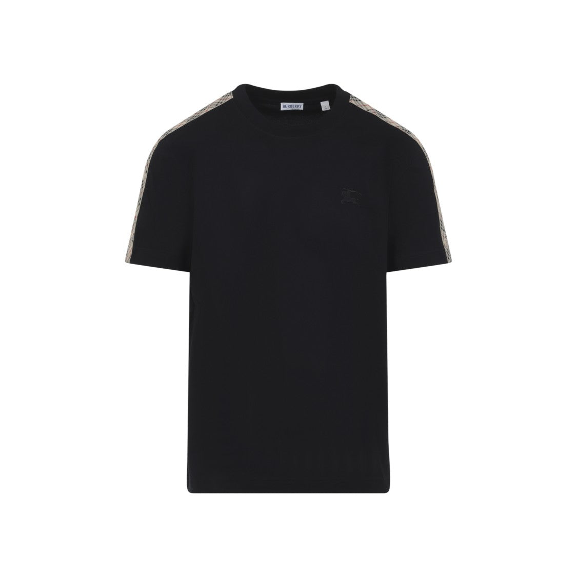 Burberry Cotton T-Shirt With Signature Check-Pattern Accents