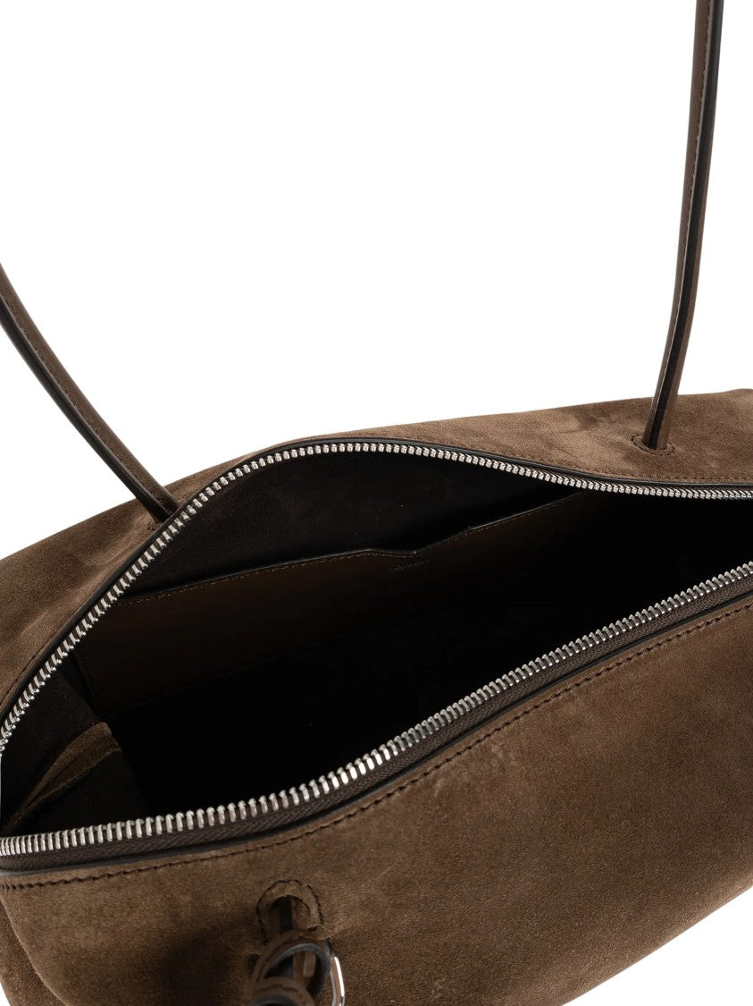 Max Mara Brown Holdallsling Suede Duffel Bag