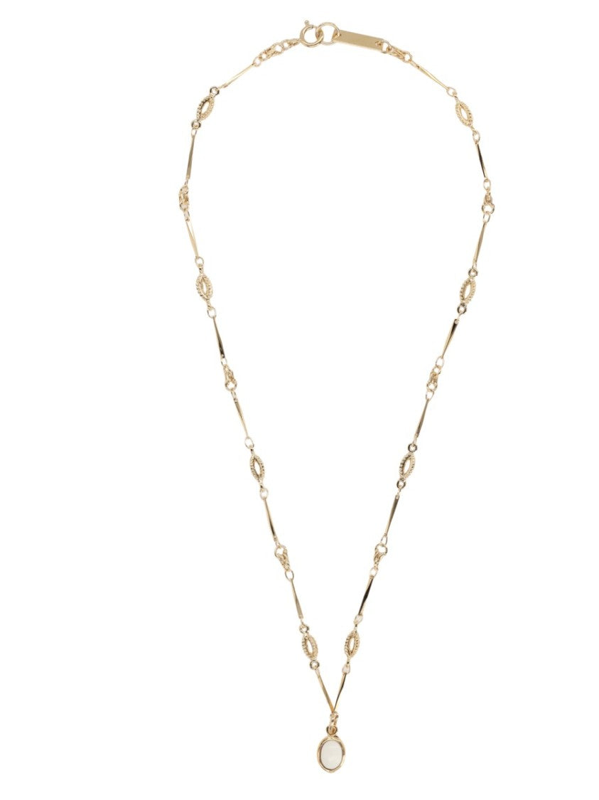 Isabel Marant Fine Chain Polished Round Pendant Necklace