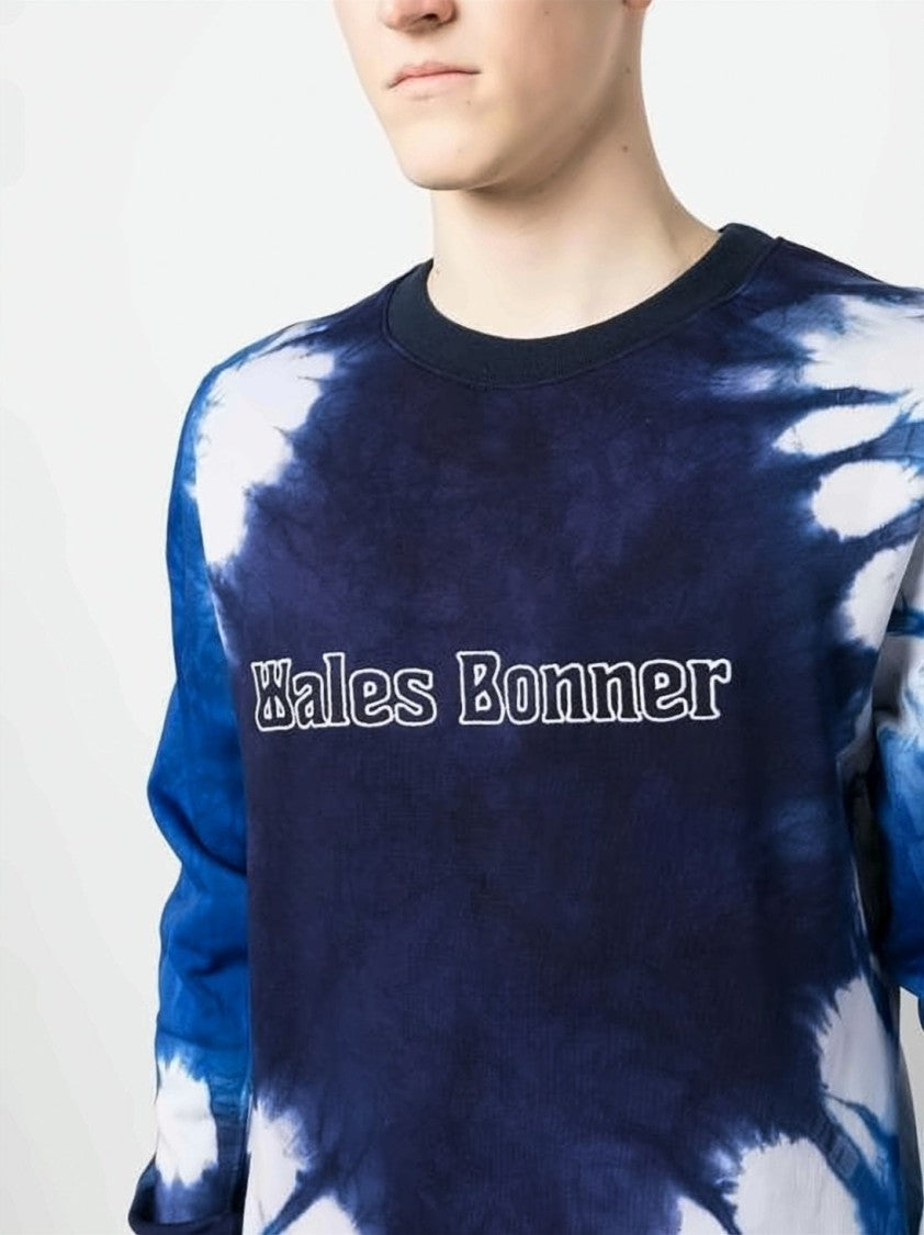 Wales Bonner Tie-Dye Long-Sleeve Sweatshirt With Vintage Logo