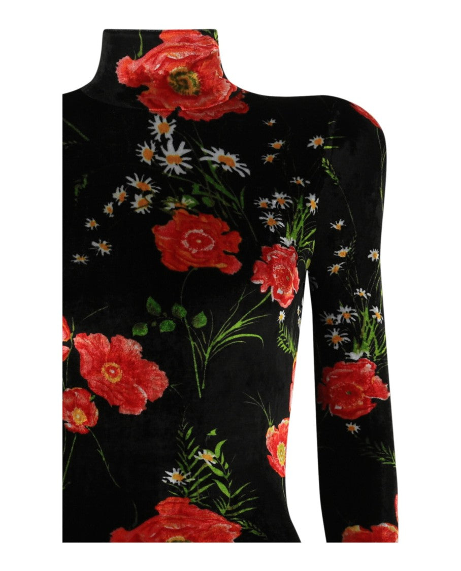 Balenciaga Poppy Velvet Trurtleneck Dress