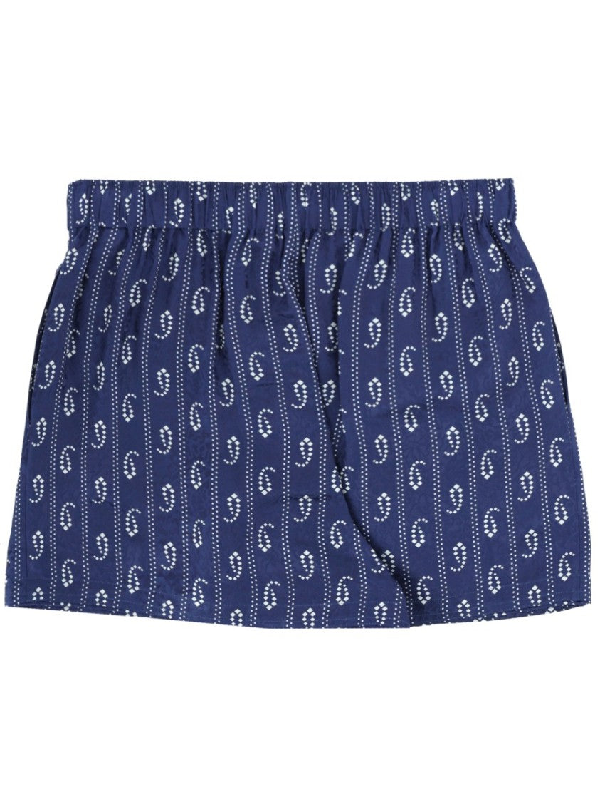Tory Burch Camp Elastic Waistband Paisley Shorts