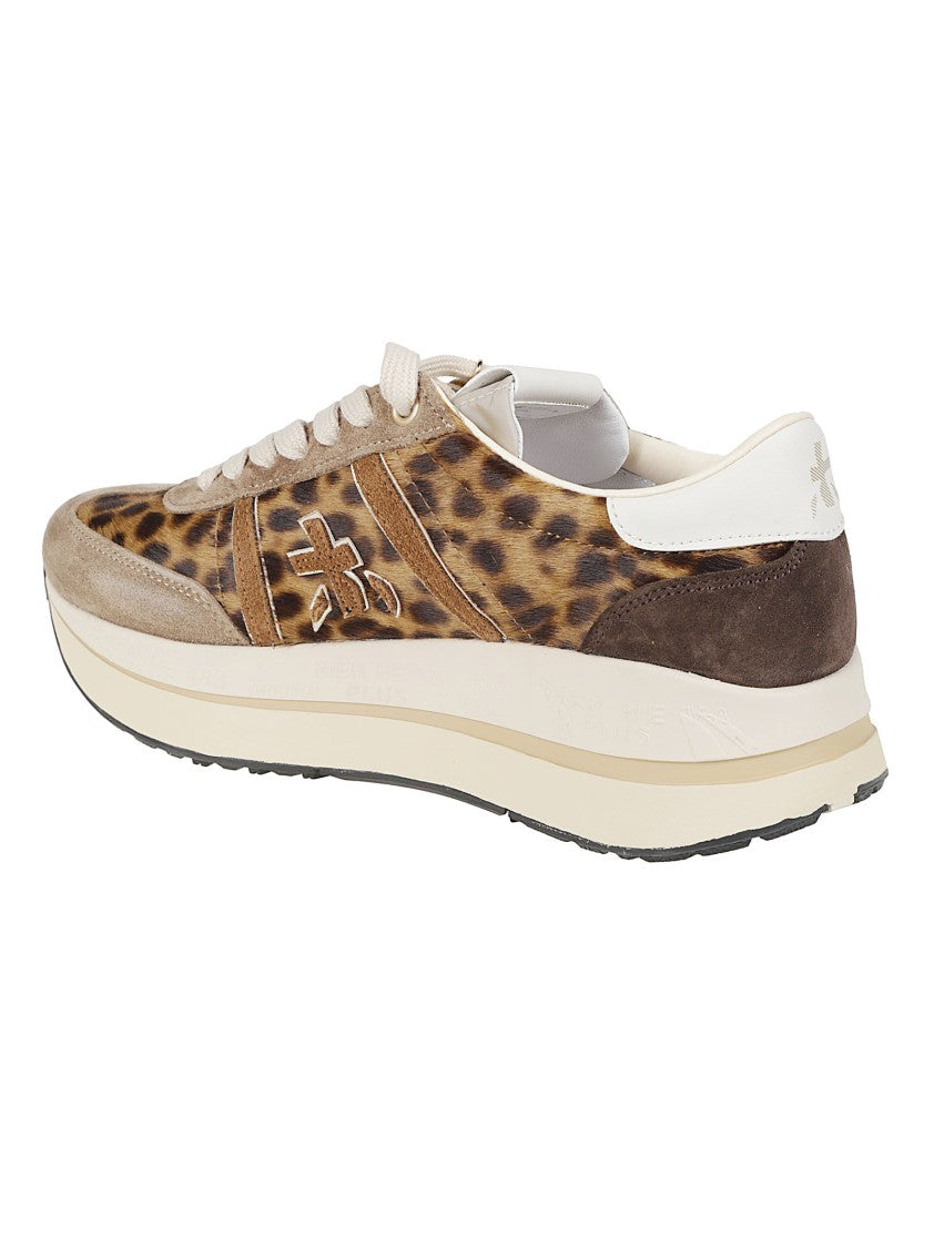 Premiata Leopard Print Bethcoin Calf Hair Sneakers