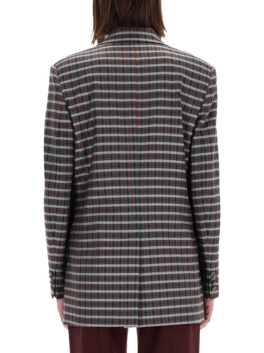 Etro Checkered Double-Breasted Blazer
