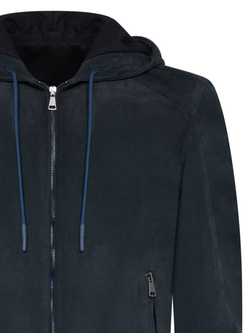 Franzese Collection Water-Repellent Suede Lambskin Hooded Jacket